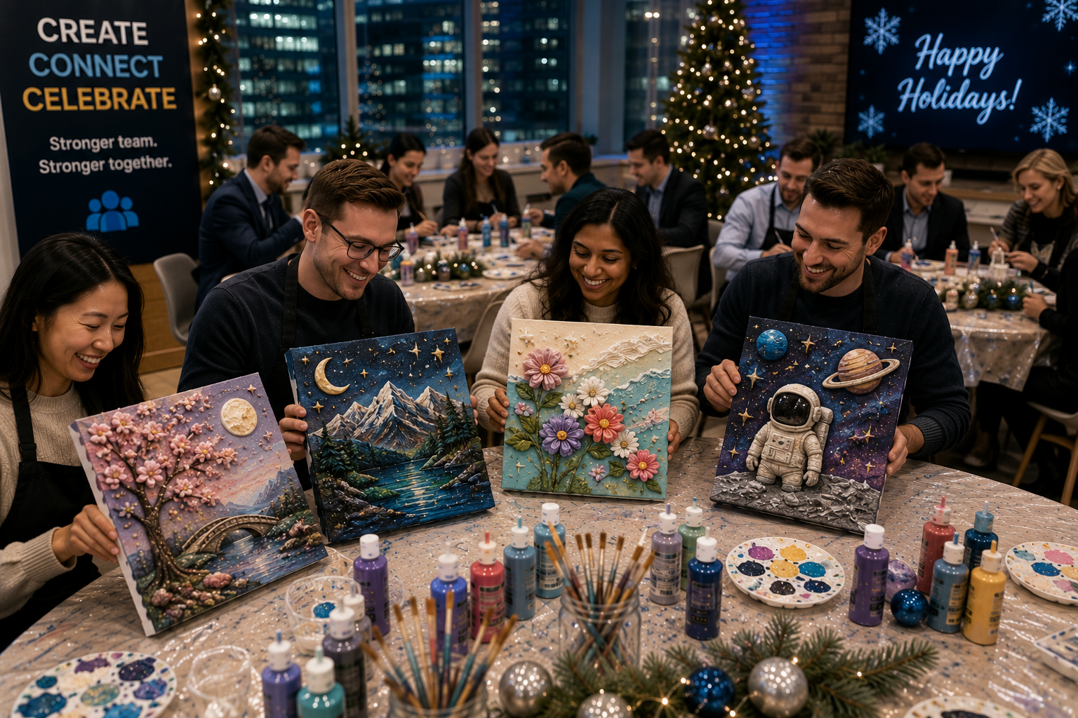 Office holiday party art workshop Toronto
